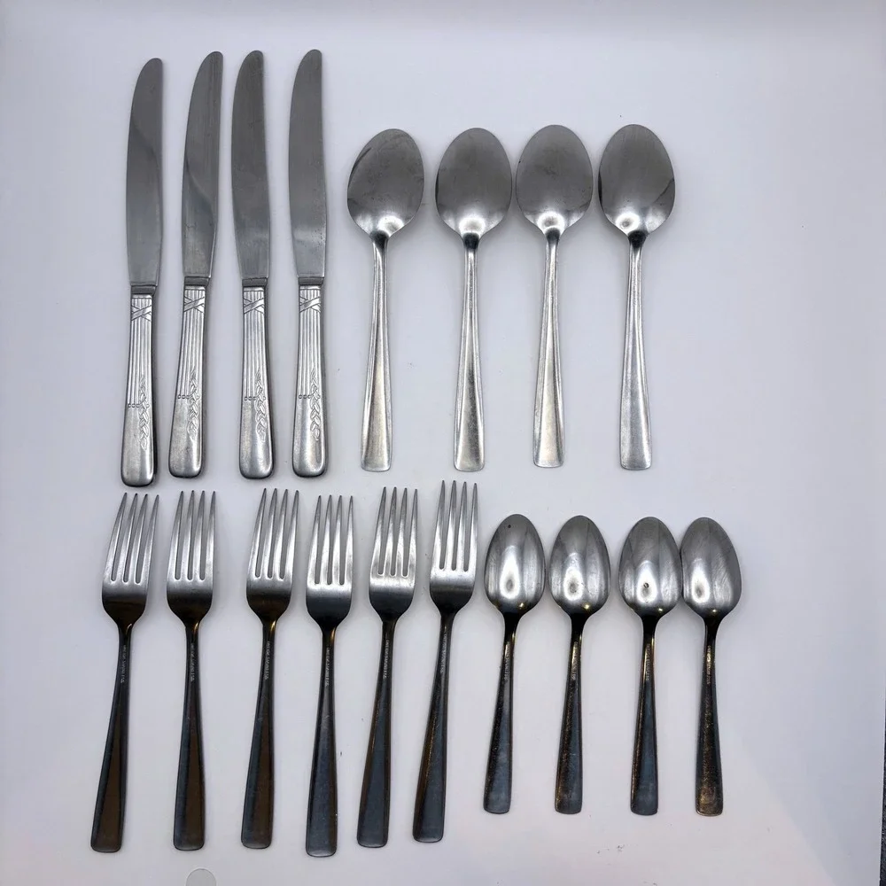 Oneida Fernwood Stainless Flatware 18 Piece Lot Replacement Silverware Pieces